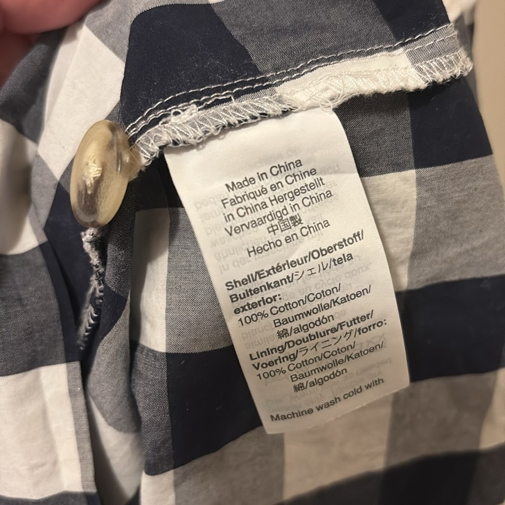 J. Crew Navy and White Checkered dress - 100% cotton - size 10 - pockets - Picture 4 of 6
